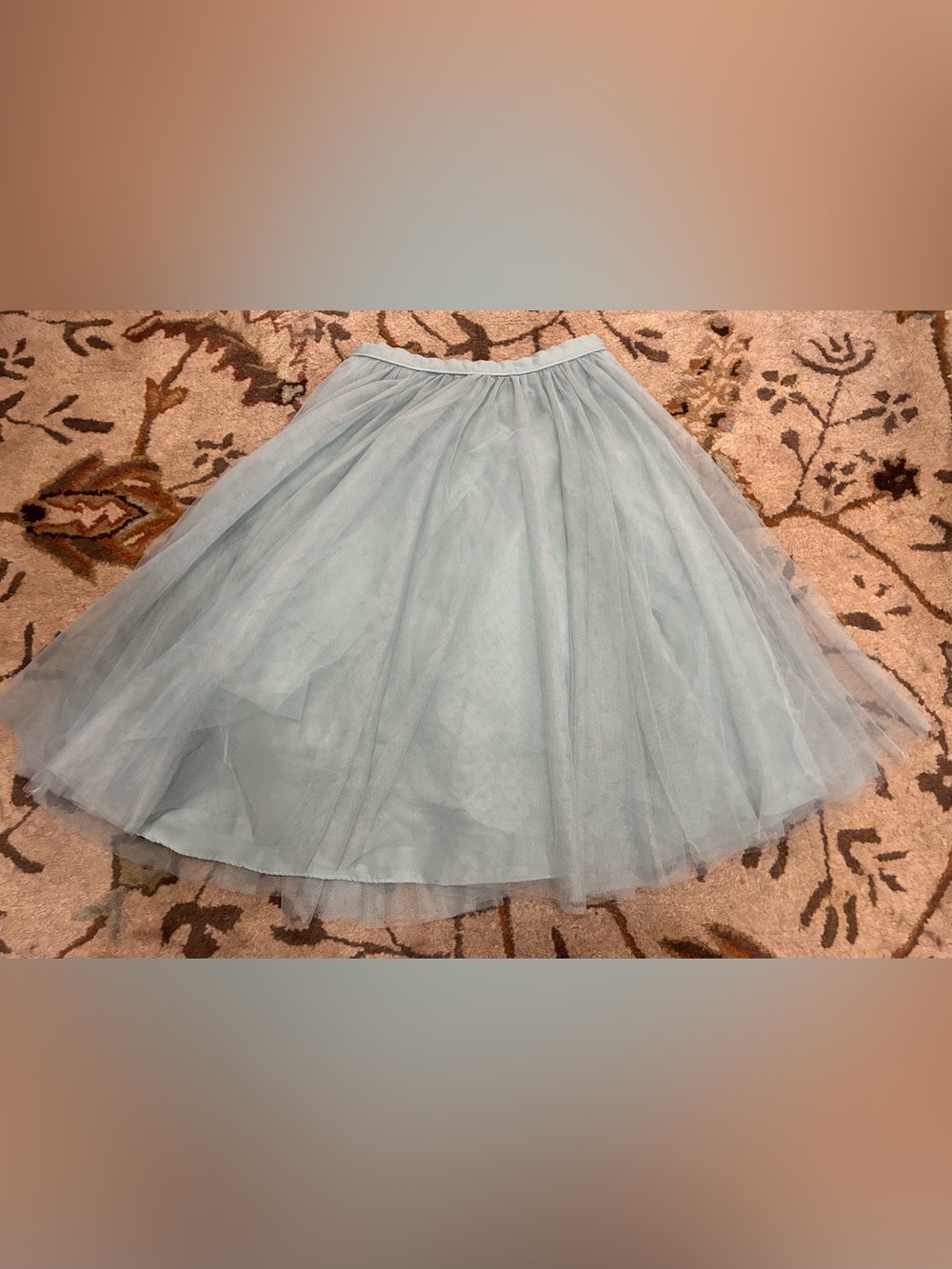 Light Blue Tulle Midi Skirt